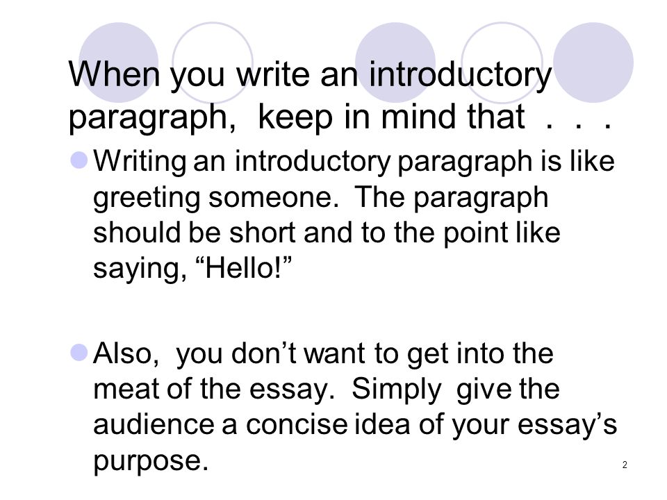 Writing an introduction paragraph powerpoints